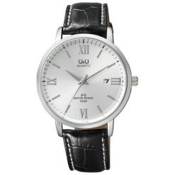 Zegarek Q&Q Męski Klasyczny QZ06-307 z datownikiem czarny. Czarne zegarki męskie Q&Q. Za 129,00 zł.