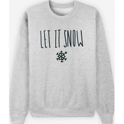 Bluza "Let is snow" w kolorze szarym. Szare bluzy damskie Wooop, xl, z nadrukiem. W wyprzedaży za 89,95 zł.