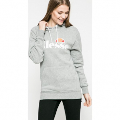 Ellesse - Bluza. Szare bluzy z kapturem damskie marki Ellesse, s, z nadrukiem, z bawełny. Za 219,90 zł.