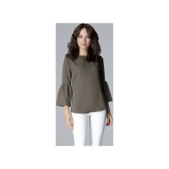Bluzka L010 Oliwka. Zielone bluzki damskie Lenitif, xl, bez wzorów, eleganckie, z falbankami, bez rękawów. Za 119,00 zł.