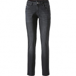 Dżinsy "Monroe" - Skinny fit - w kolorze antracytowym. Szare spodnie damskie z wysokim stanem marki H.I.S. W wyprzedaży za 130,95 zł.