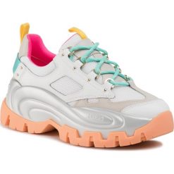 Sneakersy LIU JO - Wave 01 BA0023 PX030 Grey 01072. Białe półbuty damskie Liu Jo, na co dzień, z aplikacjami, ze skóry, bez obcasa, na płaskiej podeszwie, bez zapięcia. W wyprzedaży za 479,00 zł.
