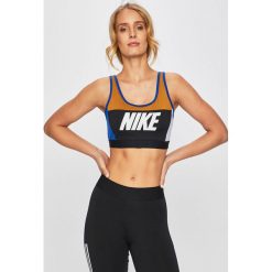 Nike - Biustonosz. Czarne biustonosze sportowe damskie Nike, xs, z nadrukiem, z elastanu, dri-fit (nike). W wyprzedaży za 69,90 zł.