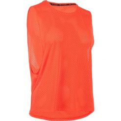 Top do tańca fitness damski. Czerwone topy damskie DOMYOS, bez wzorów, z elastanu, bez kołnierzyka. Za 49,99 zł.