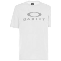 Oakley O Bark White L. Białe koszulki męskie Oakley, m, bez wzorów, sportowe, bez kołnierzyka, z krótkim rękawem, krótkie. Za 109,00 zł.