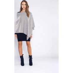Kaszmirowe ponczo w kolorze szarym. Szare poncza damskie Just Cashmere, l, bez wzorów, z kaszmiru. W wyprzedaży za 395,95 zł.