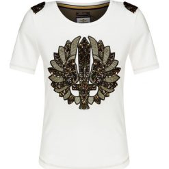 T-shirt AERONAUTICA MILITARE. Brązowe t-shirty damskie Aeronautica Militare, bez wzorów, z okrągłym kołnierzem. W wyprzedaży za 384,00 zł.