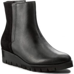 Botki GABOR - 71.861.27 Schwarz. Czarne botki damskie na obcasie marki Gabor, z materiału. W wyprzedaży za 329,00 zł.
