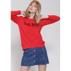Czerwona Bluza Girl Rule. Czerwone bluzy damskie other, bez wzorów, bez rękawów, bez kaptura. Za 69,99 zł.