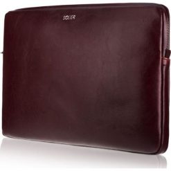 Skórzany pokrowiec na laptopa 15 cali Solier SA23A Bordowy. Czerwone plecaki damskie Tagless, bez wzorów, ze skóry, eleganckie. Za 143,43 zł.