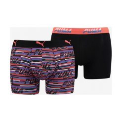 Puma 2-pack Bokserki Czarny Wielokolorowy. Czarne bokserki męskie Puma, bez wzorów, z elastanu. Za 85,95 zł.