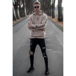 Męska bluza SHERMAN. Brązowe bluzy męskie Męska bluza SHERMAN, s, bez wzorów, bez kołnierzyka, bez rękawów, bez kaptura. W wyprzedaży za 89,00 zł.