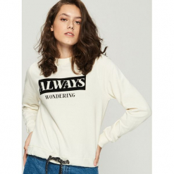 Bluza z nadrukiem - Kremowy. Białe bluzy z nadrukiem damskie Sinsay, l. Za 49,99 zł.