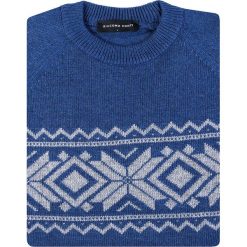 Sweter LEONE SWNR000336. Niebieskie swetry męskie Giacomo Conti, na zimę, m, bez wzorów, z wełny, bez kołnierzyka, bez kaptura. Za 449,00 zł.
