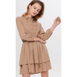 Sukienka z lyocellu Tencel™ Eco Aware - Beżowy. Brązowe sukienki damskie Mohito, z lyocellu. Za 159,99 zł.