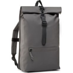 Plecak RAINS - Roll Top Rucksack 1316 Charcoal. Szare torby męskie skórzane Rains, bez wzorów, ze skóry ekologicznej, sportowe. Za 429,00 zł.