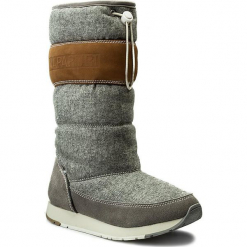 Kozaki NAPAPIJRI - Rabina 15743156 Iron Grey N82. Szare kozaki damskie Napapijri, ze skóry, bez obcasa, bez zapięcia. W wyprzedaży za 339,00 zł.
