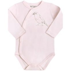 Nini Body Dziewczęce, Zawijane, Z Ptaszkiem 68 Różowe. Różowe body niemowlęce Nini, z nadrukiem, bez rękawów. Za 33,00 zł.