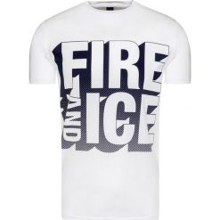 T-shirt BOGNER FOX. Białe t-shirty męskie Bogner, z nadrukiem, z tkaniny, z okrągłym kołnierzem. Za 220,00 zł.