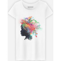 Koszulka "Wild Child" w kolorze białym. Białe koszulki damskie Wooop, s, bez wzorów, z bawełny, z okrągłym kołnierzem. W wyprzedaży za 56,95 zł.