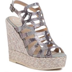 Espadryle KANNA - 20KV20080 Goat Celeste. Szare espadryle damskie Kanna, bez wzorów, ze skóry, bez obcasa, na obcasie. Za 429,00 zł.
