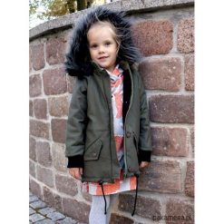 Ocieplana parka khaki. Brązowe kurtki chłopięce marki Pakamera, bez wzorów, z bawełny, militarne, bez kaptura. Za 175,00 zł.
