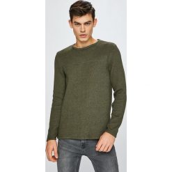 Jack & Jones - Sweter. Zielone swetry męskie Jack & Jones, s, bez wzorów, z bawełny, z okrągłym kołnierzem, bez kaptura. W wyprzedaży za 59,90 zł.