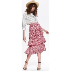Printowana spódnica z falbanami. Czerwone spódniczki damskie Top Secret, na co dzień, na lato, w kwiaty, eleganckie. W wyprzedaży za 59,99 zł.