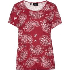 Shirt, krótki rękaw bonprix ciemnoczerwony z nadrukiem. Czerwone koszulki damskie marki bonprix, z nadrukiem, bez kołnierzyka, z krótkim rękawem. Za 22,99 zł.