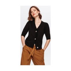 Sweter damski. Swetry damskie Promod, bez wzorów, z dzianiny, z krótkim rękawem, krótkie, bez kaptura. Za 119,90 zł.