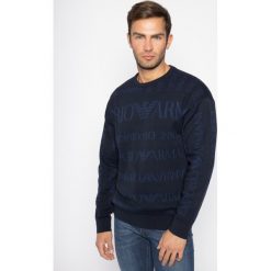 Sweter Emporio Armani 3H1MY7 1MMTZ F900. Niebieskie swetry męskie Emporio Armani, m, bez wzorów, z bawełny, klasyczne, z klasycznym kołnierzykiem, bez kaptura. W wyprzedaży za 449,00 zł.