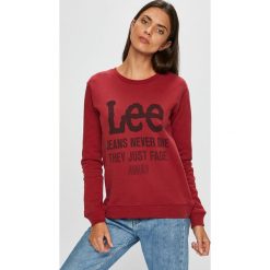 Lee - Bluza. Brązowe bluzy z nadrukiem damskie marki Lee, l, z bawełny, bez kaptura. Za 219,90 zł.