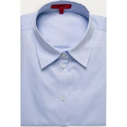 Hugo - Koszula. Niebieskie bluzki damskie HUGO, na co dzień, bez wzorów, z bawełny, eleganckie, z klasycznym kołnierzykiem, z długim rękawem. Za 429,90 zł.