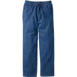 Spodnie z gumką w talii Classic Fit Straight bonprix niebieski. Niebieskie spodnie męskie bonprix, na lato, m, z jeansu. Za 59,99 zł.