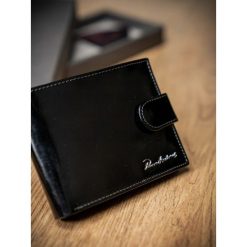 Portfel męski skórzany RFID Pierre Andreus czarny - Czarny. Czarne portfele męskie PIERRE ANDREUS, bez wzorów, ze skóry. Za 89,99 zł.