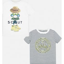 Mayoral - T-shirt dziecięcy 68-98 cm (2-pack). Białe t-shirty chłopięce Mayoral, z nadrukiem, z bawełny, bez rękawów. Za 82,90 zł.