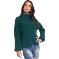 Sweter "Whitney" w kolorze zielonym. Zielone swetry damskie Scarlet Jones, l, bez wzorów, ze splotem, bez rękawów, bez kaptura. W wyprzedaży za 169,95 zł.