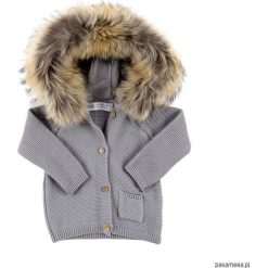 Sweterek miś obszycie z jenota (szary). Szare swetry chłopięce marki Pakamera, z bawełny. Za 239,00 zł.