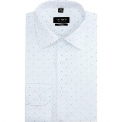 Koszula versone 2871 długi rękaw slim fit biały. Białe koszule męskie Recman, m, bez wzorów, bez kołnierzyka, z długim rękawem. Za 109,99 zł.