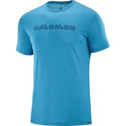 Salomon Agile Graphic Koszulka Niebieski. Niebieskie podkoszulki męskie Salomon, s, z nadrukiem, z poliesteru. Za 137,95 zł.