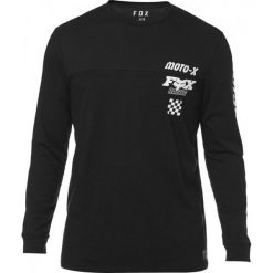 FOX T-Shirt Męski Traktion Knit M Czarny. Czarne t-shirty męskie marki FOX, m, z nadrukiem, z kontrastowym kołnierzykiem. Za 184,00 zł.