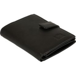 PERFEKT PLUS P/4 A RFID SECURE z zapinką czarny, portfel męski. Czarne portfele męskie Perfekt Plus, bez wzorów, ze skóry. Za 109,90 zł.