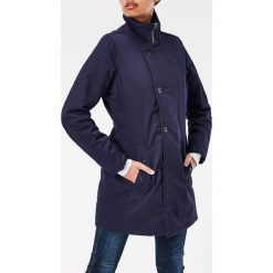 G-Star Raw - Kurtka. Niebieskie kurtki damskie G-Star RAW, xs, bez wzorów, z bawełny, retro, długie, bez kaptura. W wyprzedaży za 449,90 zł.