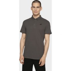 Koszulka polo męska TSM308 - ciemny szary. Szare koszulki polo męskie 4f, m, bez wzorów, z bawełny, bez rękawów. Za 79,99 zł.