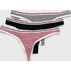 Diesel - Stringi (3 pack). Czerwone majtki damskie Diesel, s, z elastanu. Za 189,90 zł.