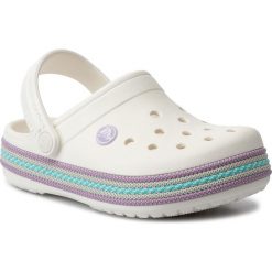 Klapki CROCS - Crocband Sport Cord Clog K 205899 Oyster. Białe klapki damskie Crocs, bez wzorów, z tworzywa sztucznego, bez obcasa. Za 149,00 zł.