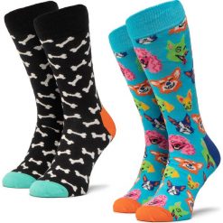 Zestaw 2 par wysokich skarpet unisex HAPPY SOCKS - XDOG02-9500 Kolorowy. Skarpetki damskie Happy Socks, bez wzorów, z elastanu. Za 74,90 zł.