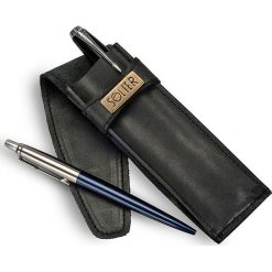 Skórzane etui na długopisy, pióro SOLIER SA12 ciemnoszare - ciemny szary. Szare etui męskie Solier, ze skóry. Za 39,99 zł.