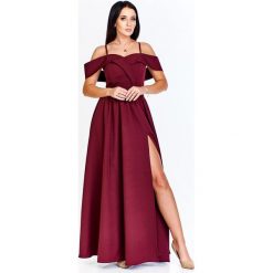 Sukienka maxi z głębokim rozcięciem. Sukienki damskie Made in Poland, bez wzorów, z elastanu, bez kołnierzyka, bez rękawów, maxi. Za 319,00 zł.