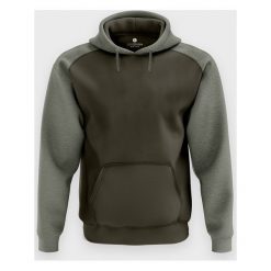 Męska bluza dwukolorowa premium (bez nadruku, gładka) - oliwkowa. Zielone bluzy męskie MegaKoszulki, m, z nadrukiem, z bawełny, z kapturem, bez rękawów. Za 129,90 zł.